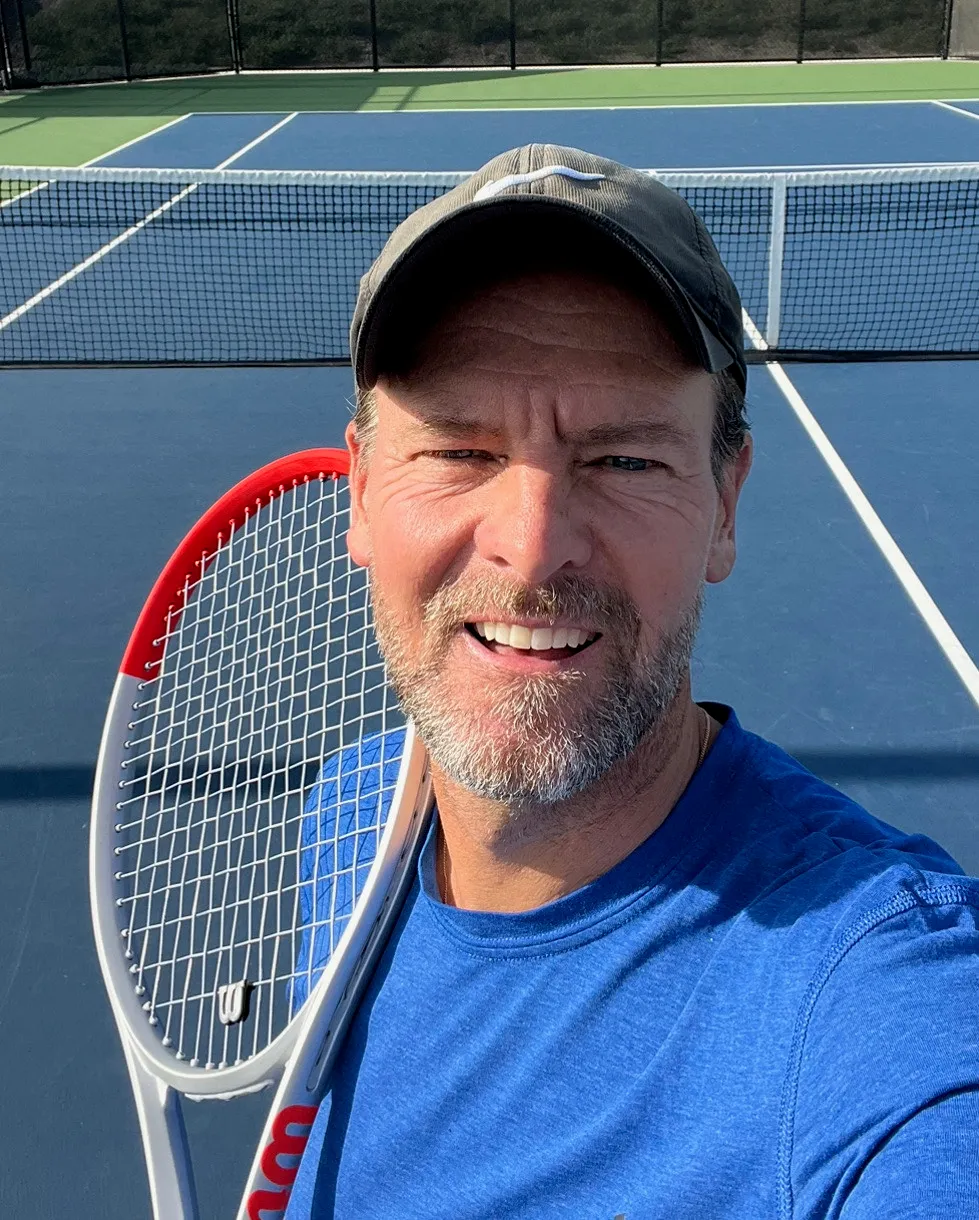 Pontus, tennis coach, courtside in Rancho Mission Viejo